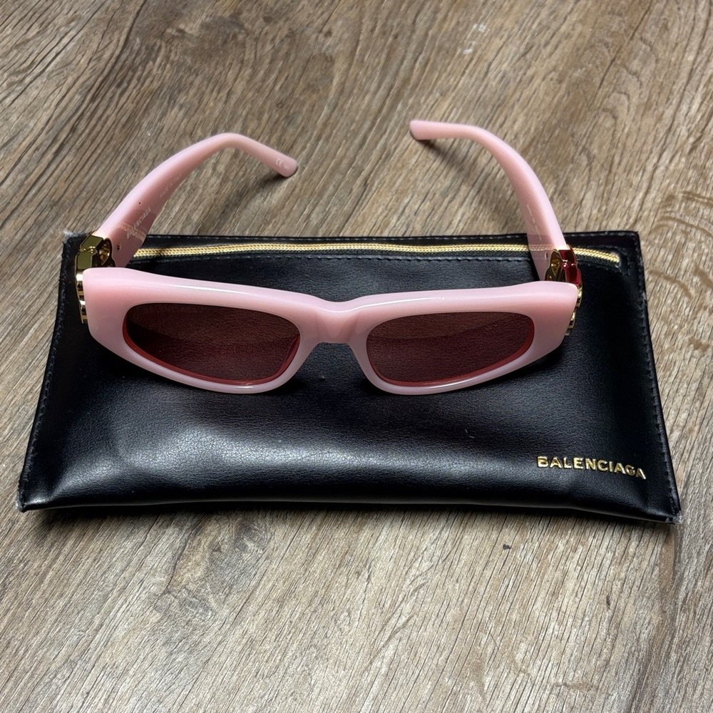 Balenciaga Light Pink Sunglasses with Black Case
